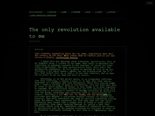 blog/the-only-revolution-available-to-me screenshot