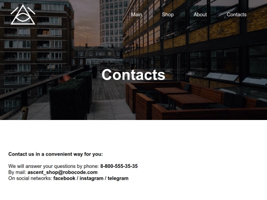 ashops/contacts screenshot