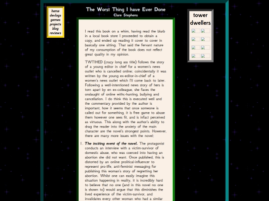 reviews/_site/reviewpages/theworstthingIhaveeverdone screenshot