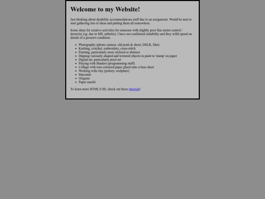Disability/accommodations screenshot