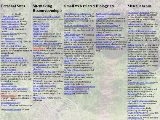 links screenshot