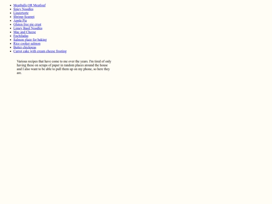 recipes screenshot