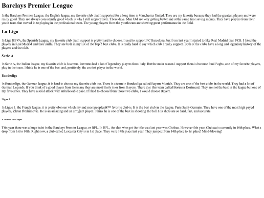 favoriteclubwebpage screenshot