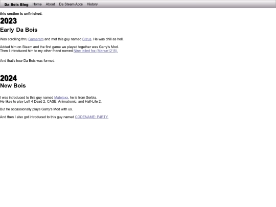history screenshot