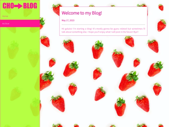 blog/archive/welcome screenshot