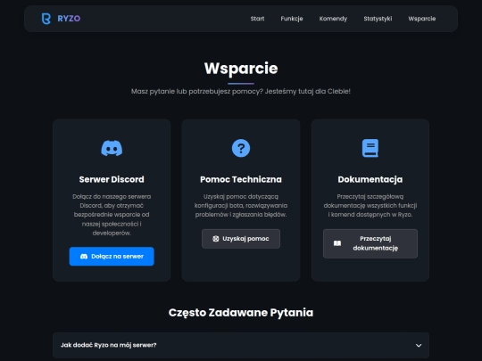 support screenshot