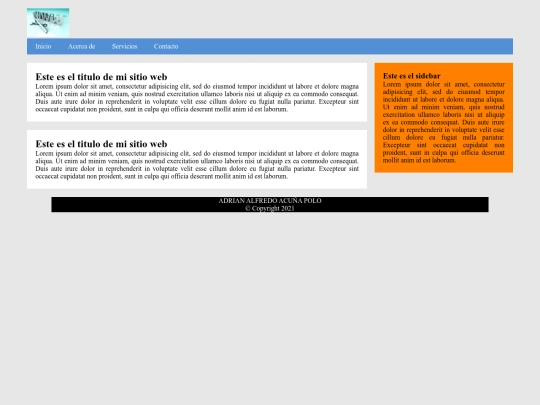 Proyecto web - Layout con menú horizontal screenshot