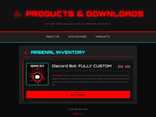 products screenshot