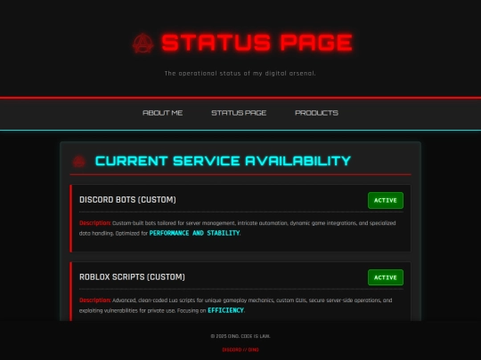 services screenshot
