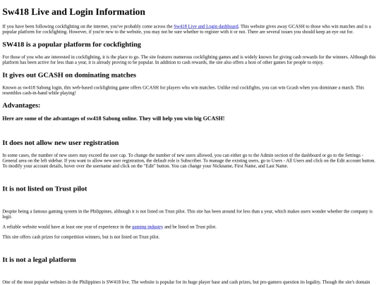SW418Login screenshot