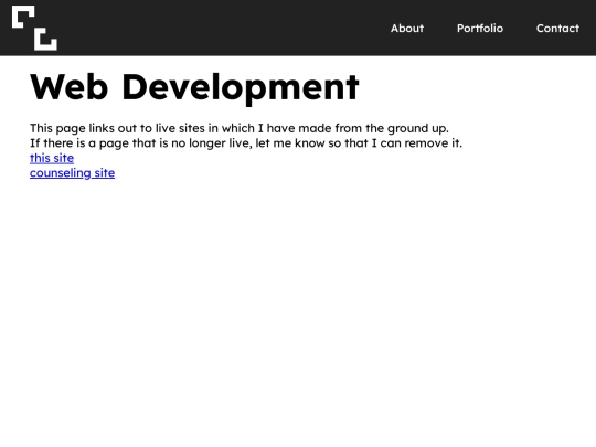 portfolio fieldset/webdev screenshot