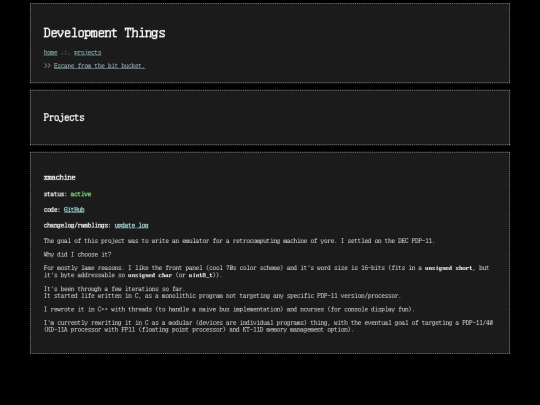 dev/projects screenshot