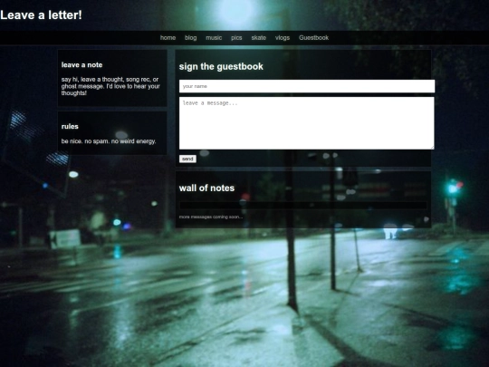 guestbook screenshot