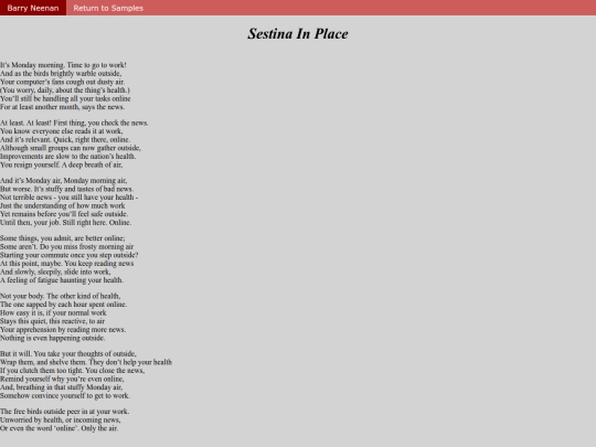 sestina screenshot