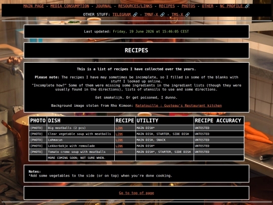 recipes screenshot