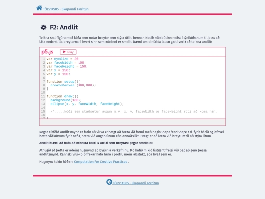 P2-Andlit screenshot