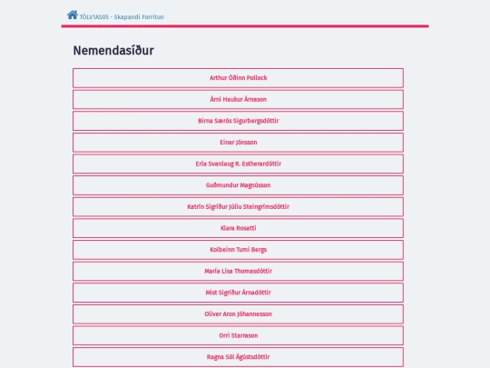 TOLV1AS-Nemendasidur screenshot