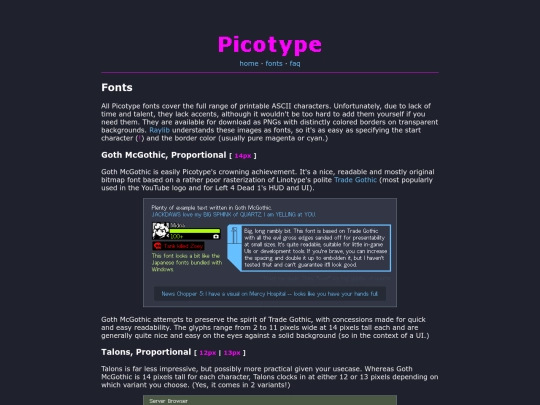 fonts screenshot