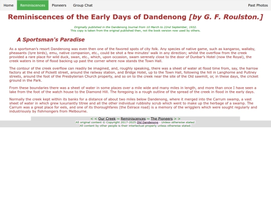 reminiscences/asportsmansparadise screenshot