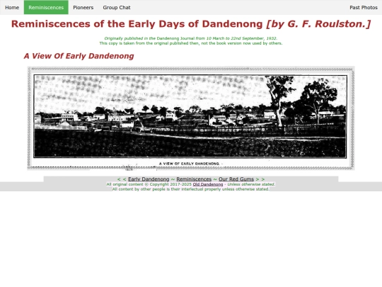 reminiscences/aviewofearlydandenong screenshot