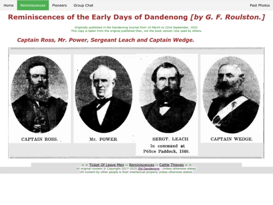 reminiscences/captainrossmrpowersergeantleachcaptainwedge screenshot