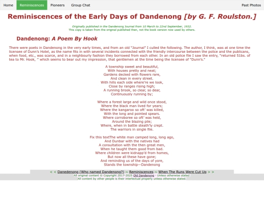 reminiscences/dandenong-hook screenshot