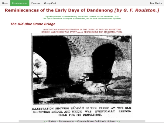 reminiscences/theoldbluestonebridge screenshot