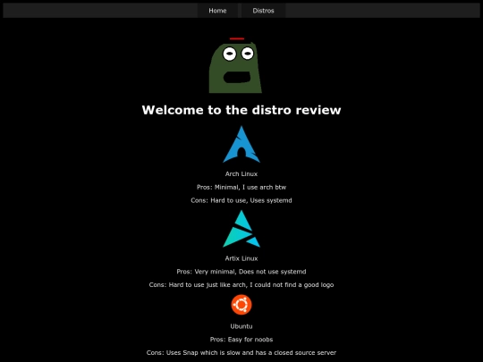 distros screenshot