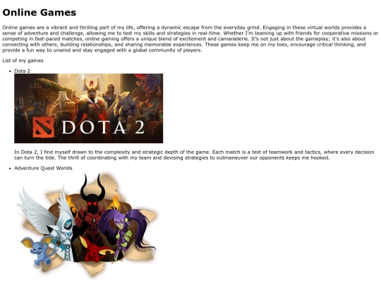 Games screenshot