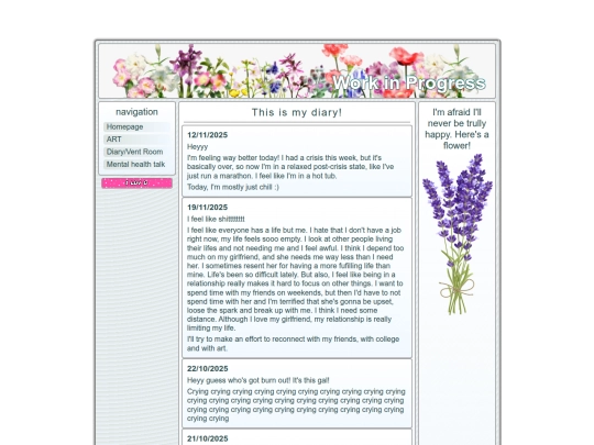 Diary screenshot