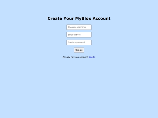 signup screenshot