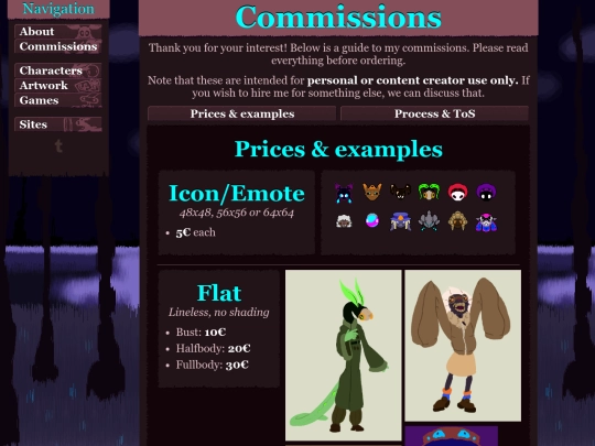 commissions screenshot