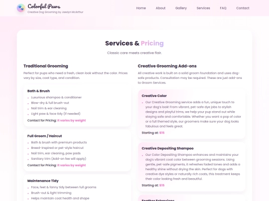 services screenshot