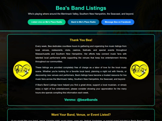 bandschedules screenshot