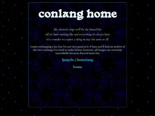 conlangs/conlanghome screenshot