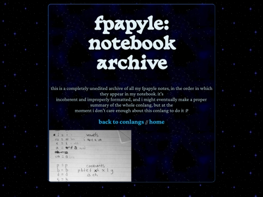 conlangs/fpapyle/archive screenshot