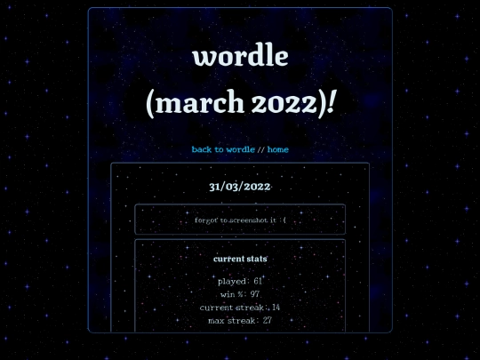 wordle/english/mar22 screenshot