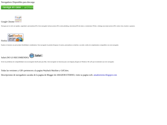 Navegadores Disponibles para descarga screenshot