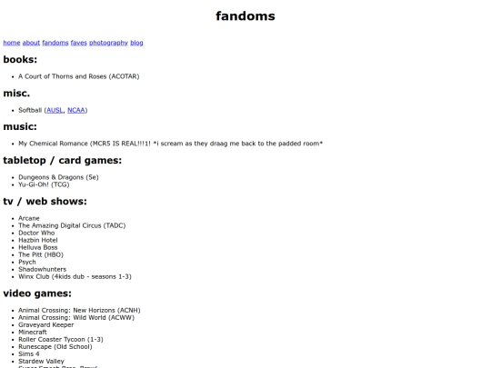 fandoms screenshot