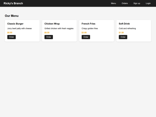 menu screenshot