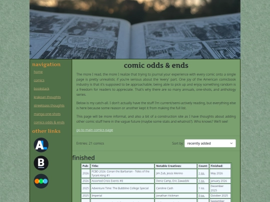 comicsOddsEnds screenshot