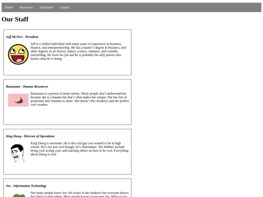 staff-page screenshot