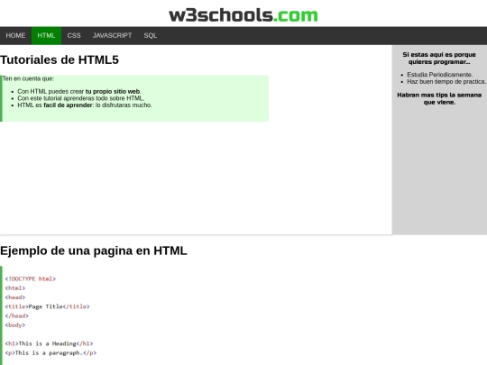 Taller programacion web/HTML screenshot
