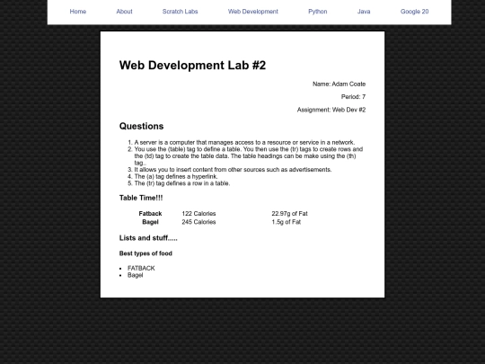 webDevLab2 screenshot
