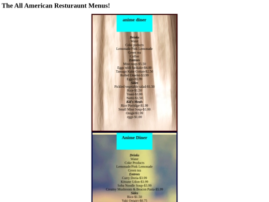 resturantmenu screenshot