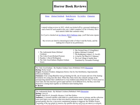 Book-Reviews/Horror screenshot