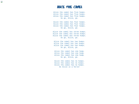 songs/alicethecamel screenshot