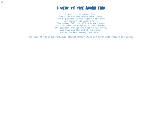 songs/iwenttotheanimalfair screenshot