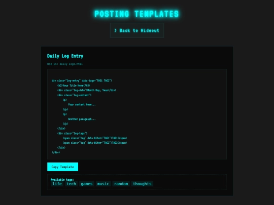 templates screenshot