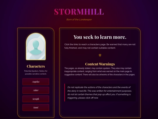 stormhilcharadirectory screenshot